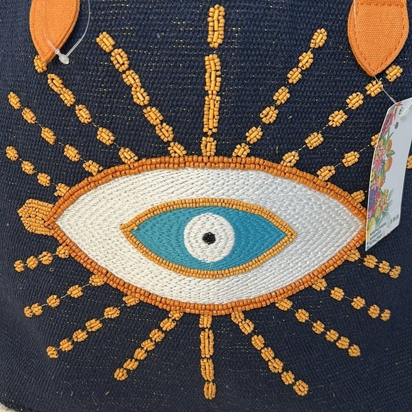 American & Beyond Evil Eye Tote beach bag - Picture 11 of 12